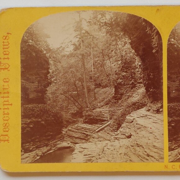 Stereoview North Carolina Railway Scenery from Niagara to Watkins Glen New York - Picture 4 of 7